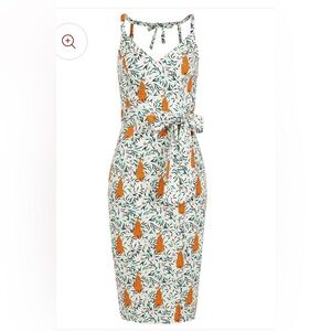 Bright & Beautiful retro inspired leopard/cheetah tiki/tropical pencil dress